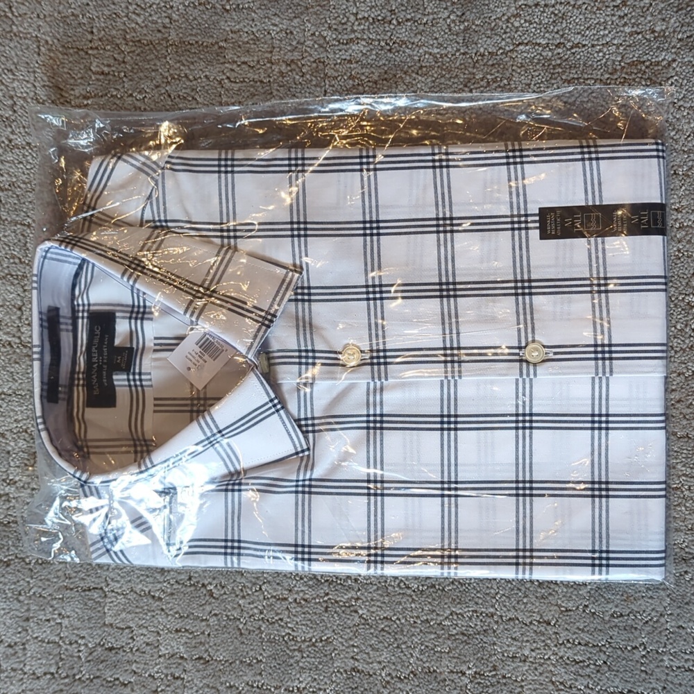 Banana Republic Athletic Fit Dress Shirt M Tall